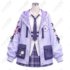 VTuber結城さくな 制服Ver. コスプレ衣装｜ラベンダー×チェックの爽やかな着こなし - 1枚目の画像（サムネイル）