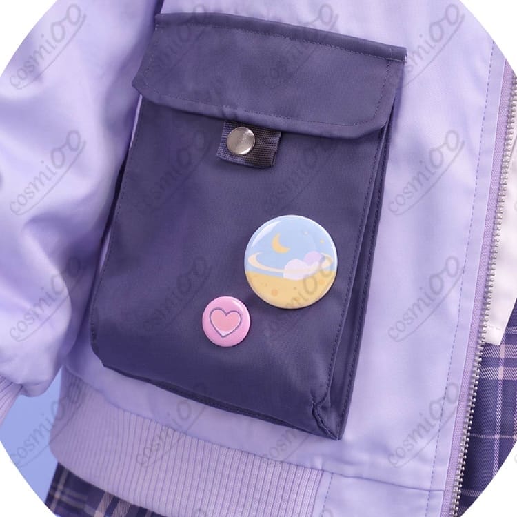 VTuber結城さくな 制服Ver. コスプレ衣装｜ラベンダー×チェックの爽やかな着こなし - 3枚目の画像