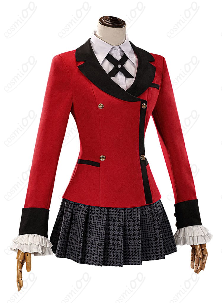 桃喰綺羅莉の学園制服コスプレ衣装を横から見た姿