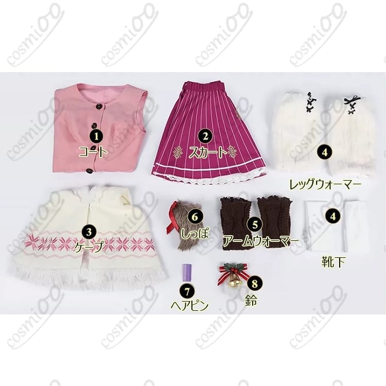 Re:ゼロから始める異世界生活（リゼロ）ラム クリスマスコスプレ衣装｜ケープと鈴で華やかに - 4枚目の画像