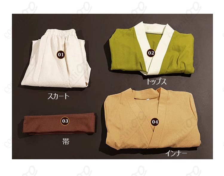 猫猫(マオマオ)幼少期コスプレ衣装のセット内容・トップス、インナー、スカート、帯