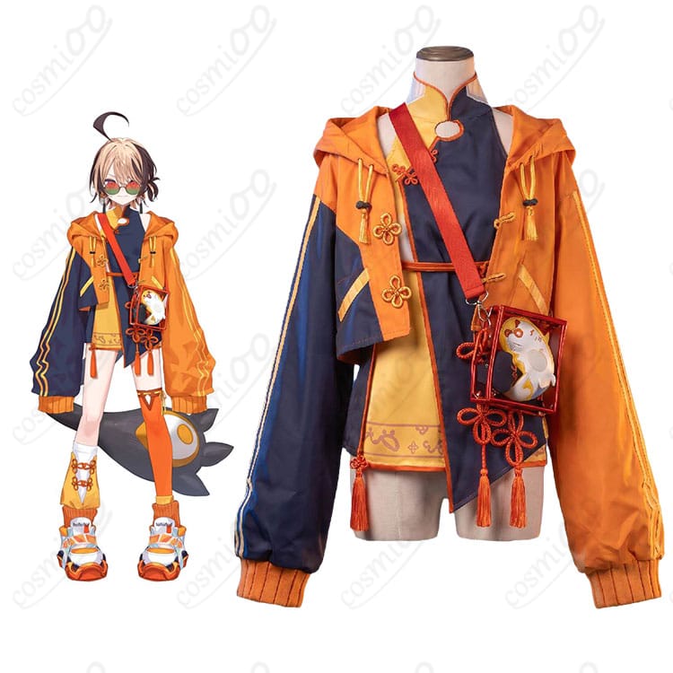 ホロライブのジジ・ムリンのキャラクター画像とプレイフルコスプレ衣装の商品画像