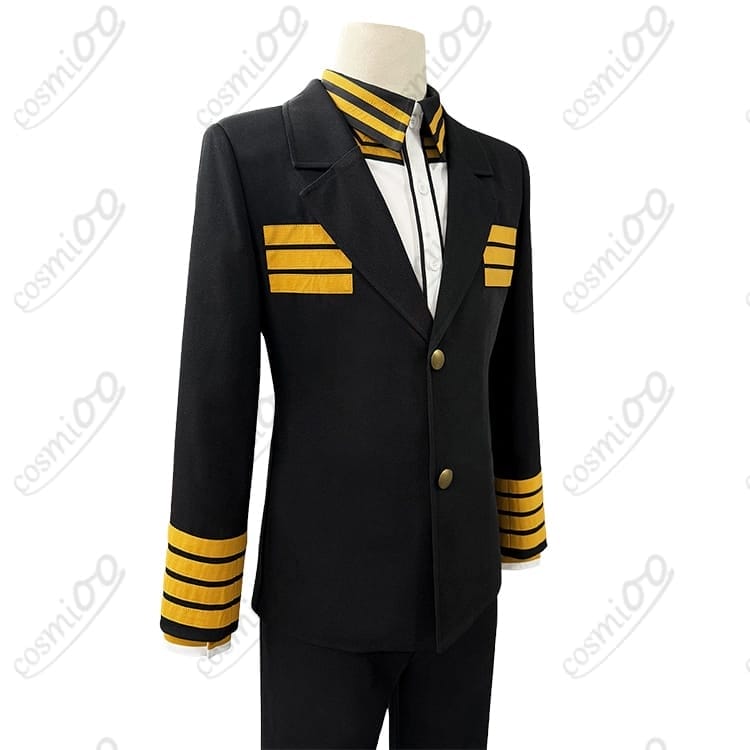 日本三國 三角青輝・阿佐馬芳経・賀来泰明 大和制服コスプレ衣装｜クールな黒×金の４点セット - 3枚目の画像