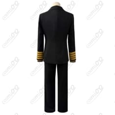 日本三國 三角青輝・阿佐馬芳経・賀来泰明 大和制服コスプレ衣装｜クールな黒×金の４点セット - 2枚目の画像（サムネイル）