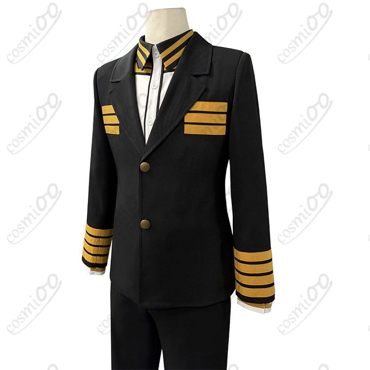 日本三國 三角青輝・阿佐馬芳経・賀来泰明 大和制服コスプレ衣装｜クールな黒×金の４点セット - 4枚目の画像