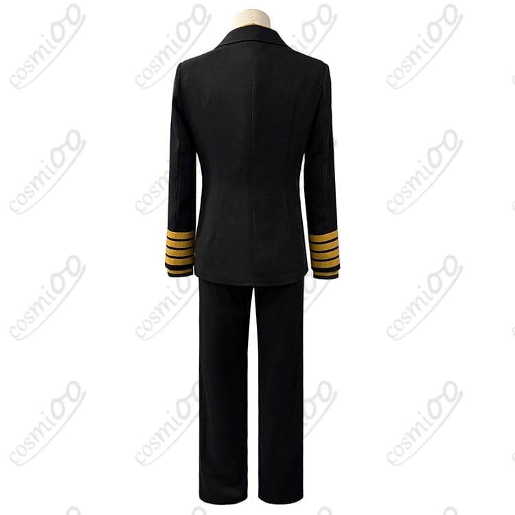 日本三國 三角青輝・阿佐馬芳経・賀来泰明 大和制服コスプレ衣装｜クールな黒×金の４点セット - 2枚目の画像