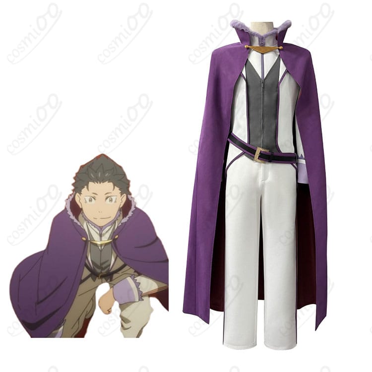ナツキ・スバルのキャラクター画像と騎士叙勲式コスプレ衣装の商品画像