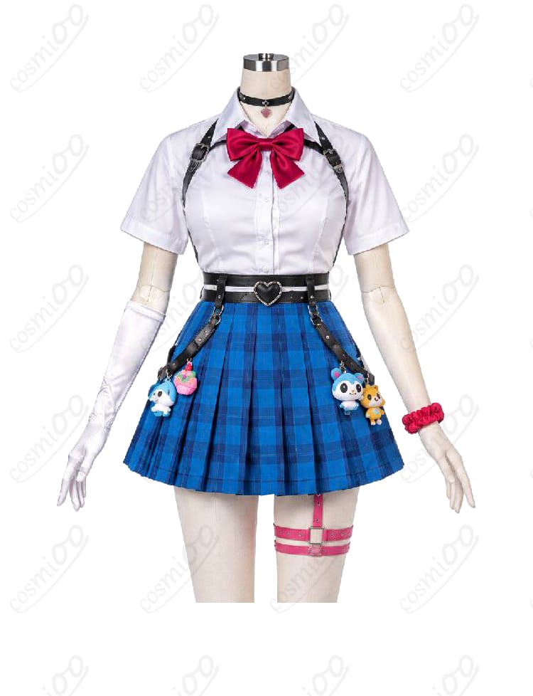 ラオーラ・パンテーラの制服衣装の半袖シャツとスカートの正面ディテール