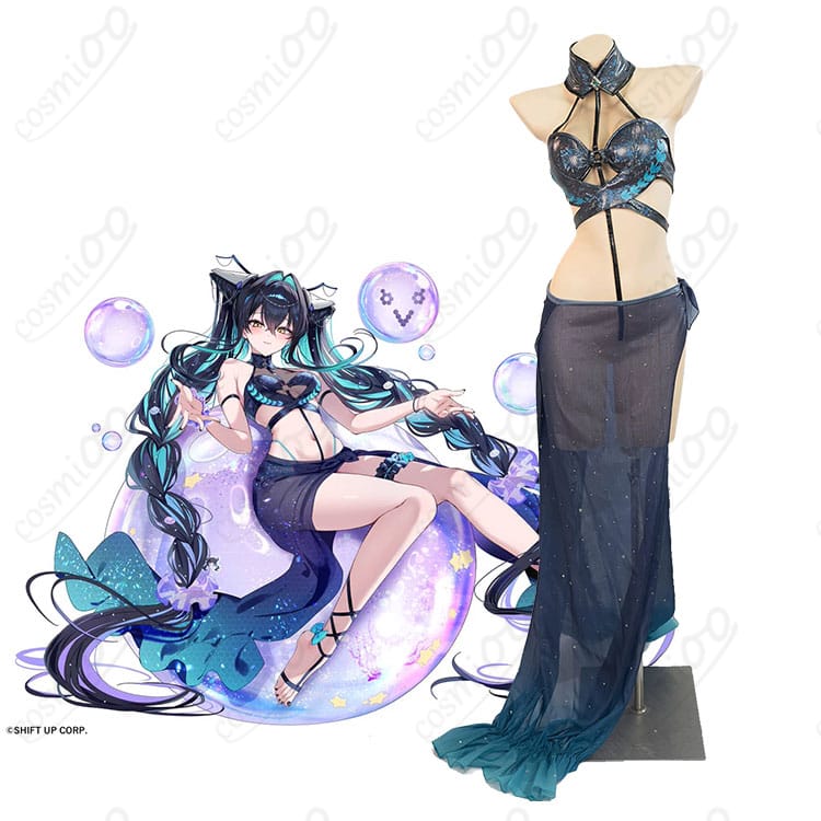 勝利の女神：NIKKE リトルマーメイド（セイレーン）のキャラクター画像と水着風コスプレ衣装