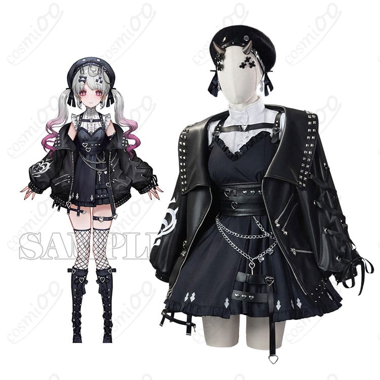 遠藤霊夢のキャラクター画像と地雷系コスプレ衣装の商品画像