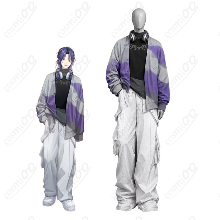 にじさんじ・長尾景のキャラクター画像と大人カジュアルコスプレ衣装の商品画像