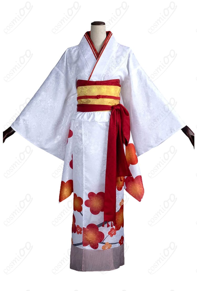 桃園奈々生の晴れ着コスプレ衣装を正面から見た花柄着物