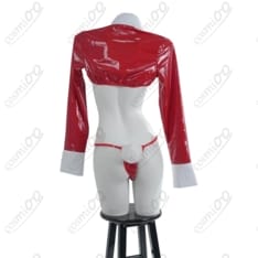 逆バニー コスプレ衣装｜赤×白の華やかな装いを楽しむ、うさ耳付き７点セット - 3枚目の画像（サムネイル）