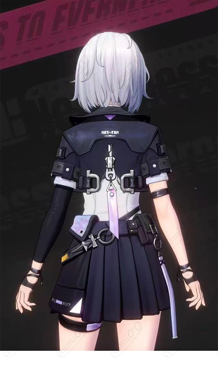 NTE 零のコスプレ衣装の背面を写したショートジャケットとスカート