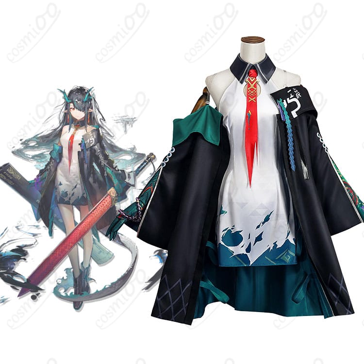 アークナイツ シー（夕）コスプレ衣装 正面とキャラクターとの組み合わせ画像 コスプレ通販 高忠実度再現