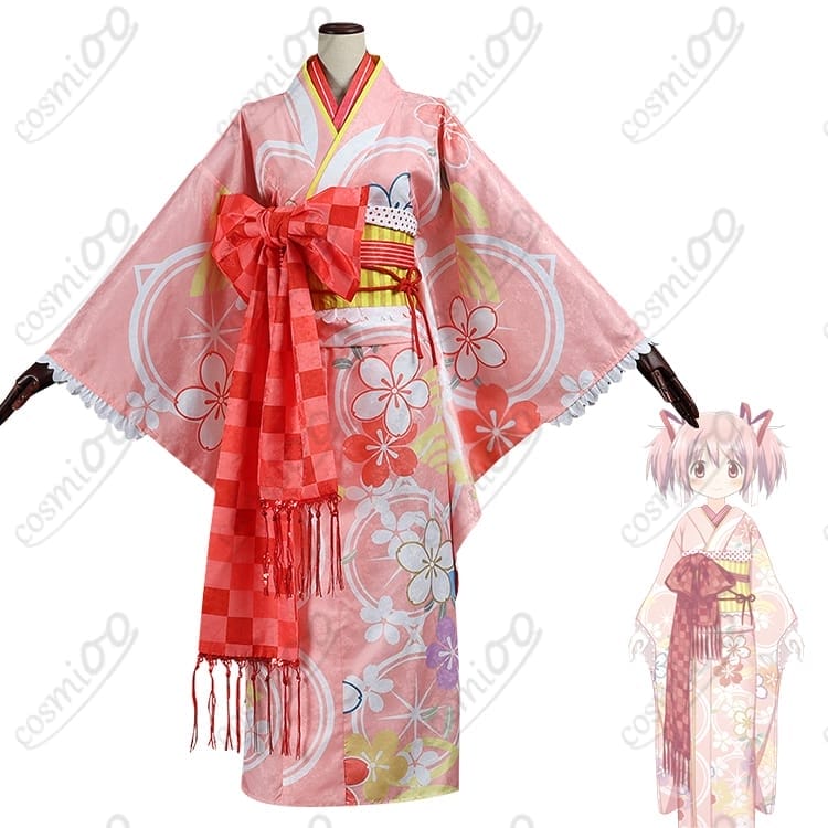 魔法少女まどか☆マギカ鹿目まどか晴着Ver.コスプレ｜上品ピンク振袖で可憐に - 1枚目の画像