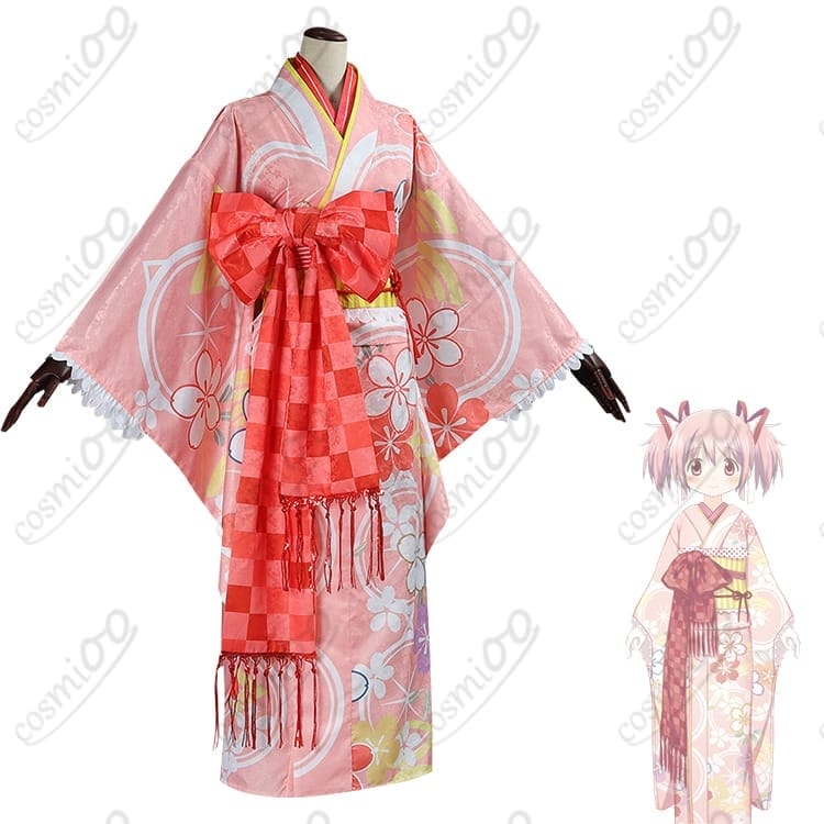 魔法少女まどか☆マギカ鹿目まどか晴着Ver.コスプレ｜上品ピンク振袖で可憐に - 2枚目の画像