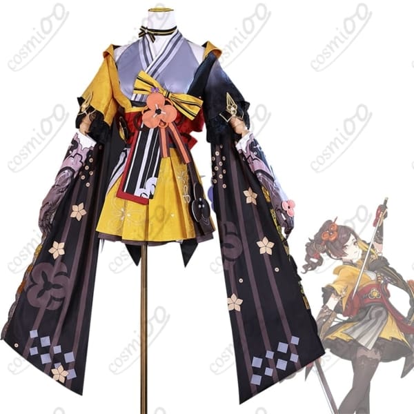 原神 千織 コスプレ衣装｜透け感レイヤーと精緻な金刺繍で高再現・エレガント