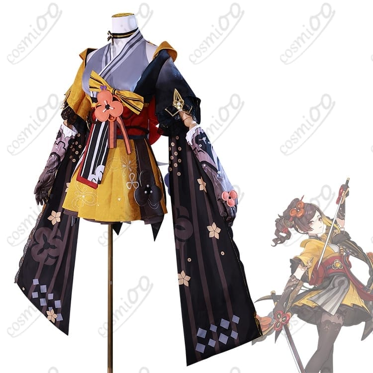 原神 千織 コスプレ衣装｜透け感レイヤーと精緻な金刺繍で高再現・エレガント - 2枚目の画像