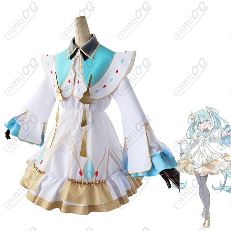 初音ミク クリスマス２０２３ コスプレ衣装｜高再現 ふわふわファー×豪華 - 2枚目の画像