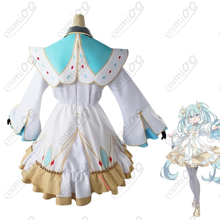 初音ミク クリスマス２０２３ コスプレ衣装｜高再現 ふわふわファー×豪華 - 3枚目の画像