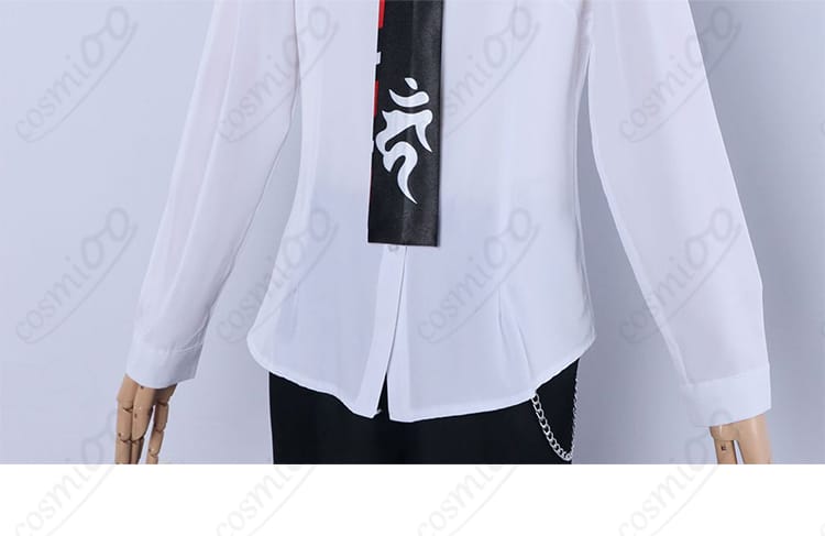 青の祓魔師 奥村燐 コスプレ衣装 白シャツとネクタイのディテール - しっかりとした仕立てと細部まで拘ったデザイン。