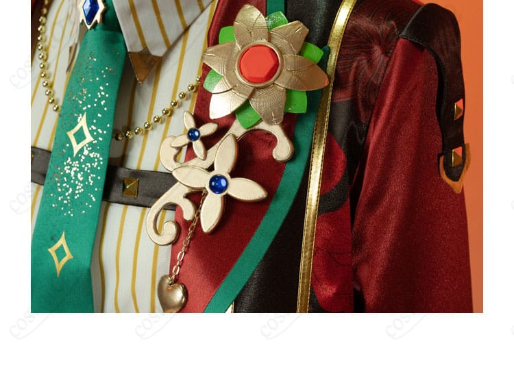 あんさんぶるスターズ！！ Trickstar コスプレ衣装 右側の衣襟装飾。美しい刺繍とデザインが、より一層コスプレ衣装を引き立てます。