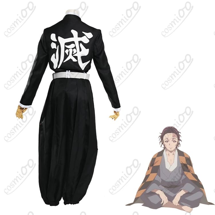 鬼滅の刃 竈門炭十郎 コスプレ衣装｜花札の耳飾り付き 和装フルセット - 3枚目の画像