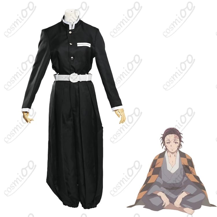 鬼滅の刃 竈門炭十郎 コスプレ衣装｜花札の耳飾り付き 和装フルセット - 2枚目の画像