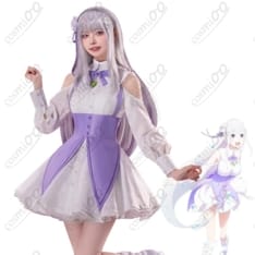 リゼロ エミリア Memory Snow コスプレ衣装｜清楚な冬のコートドレス