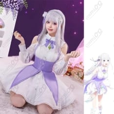 リゼロ エミリア Memory Snow コスプレ衣装｜清楚な冬のコートドレス - 3枚目の画像（サムネイル）