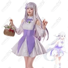 リゼロ エミリア Memory Snow コスプレ衣装｜清楚な冬のコートドレス - 2枚目の画像（サムネイル）