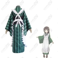 ご注文はうさぎですか？ 宇治松千夜 コスプレ衣装 和風カフェ制服 フルセット - 2枚目の画像（サムネイル）