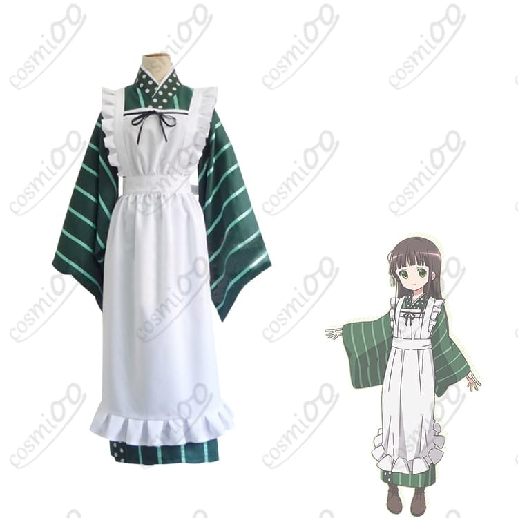 ご注文はうさぎですか？ 宇治松千夜 コスプレ衣装 和風カフェ制服 フルセット - 1枚目の画像