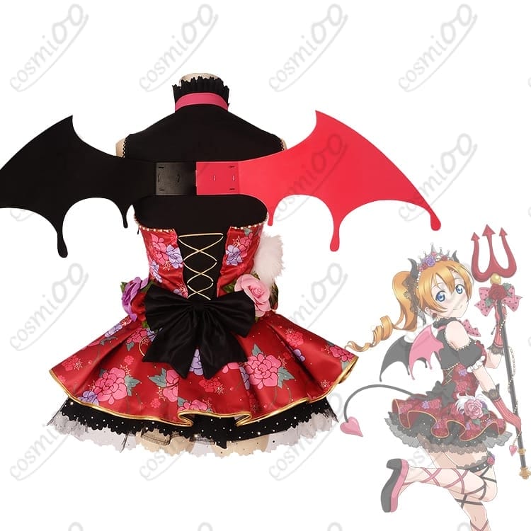 ラブライブ！高坂穂乃果 小悪魔覚醒後コスプレ衣装 黒×赤ゴシック 角羽アクセント - 3枚目の画像