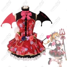ラブライブ！高坂穂乃果 小悪魔覚醒後コスプレ衣装 黒×赤ゴシック 角羽アクセント