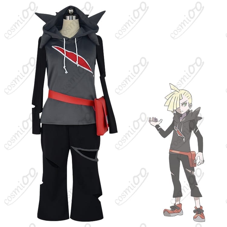 ポケモンSM グラジオ コスプレ衣装 黒パーカー戦闘服 高品質フルセット - 1枚目の画像