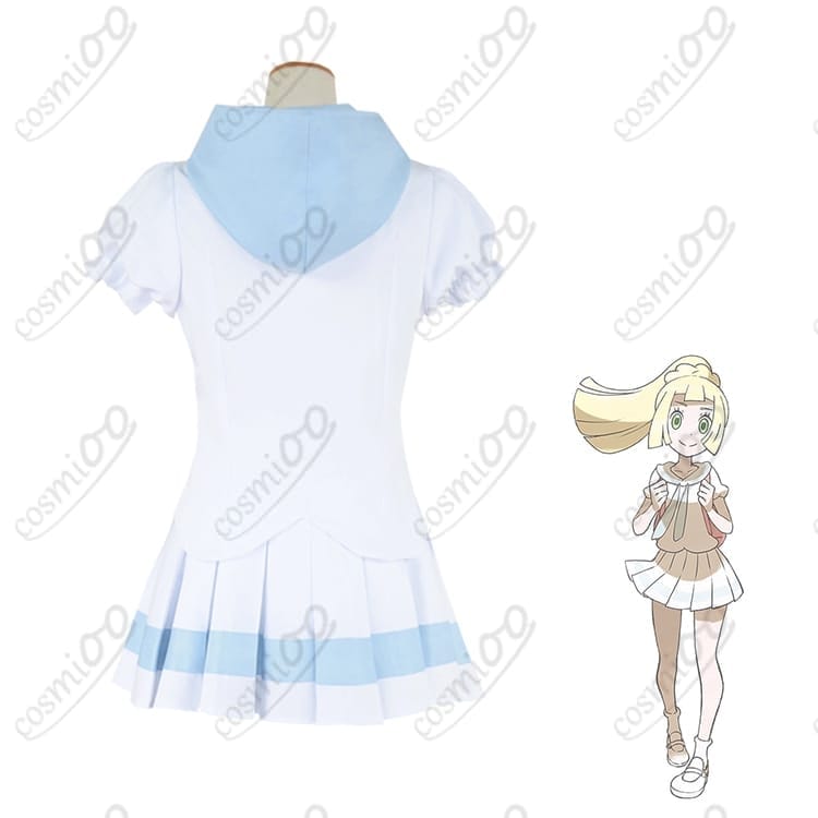 ポケモンUSUM リーリエ コスプレ衣装 白ワンピ＆つば広ハット風 高再現 - 4枚目の画像