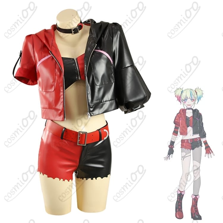 異世界スーサイド・スクワッド ハーレイ・クイン コスプレ衣装 高品質 フルセット - 1枚目の画像