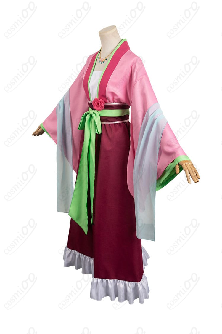 薬屋のひとりごと 猫猫（マオマオ） コスプレ衣装 侧面画像。完璧なシルエットとディテール