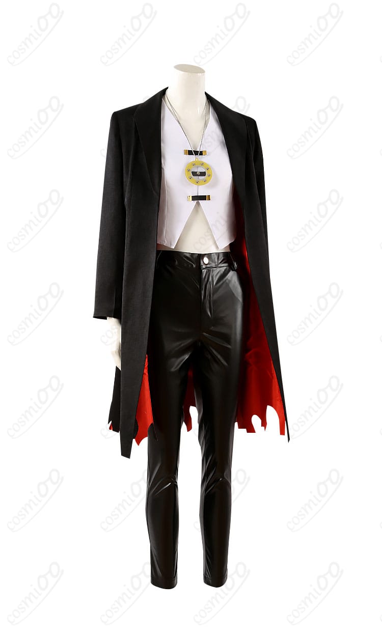 FGO テスカトリポカ（ポカニキ） コスプレ衣装 喫煙姿の側面画像。細部まで丁寧に作られたコスプレ衣装です。美しいシルエットをご覧ください。