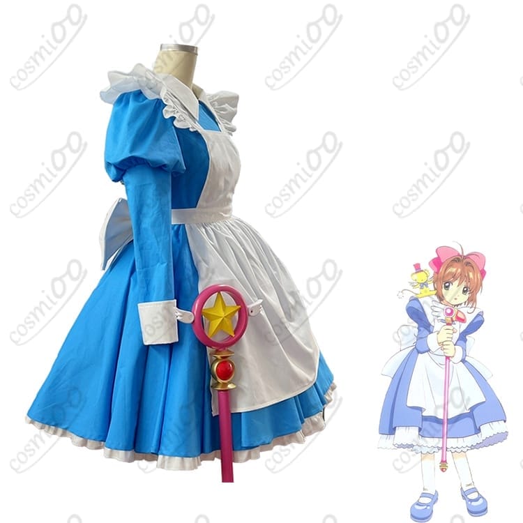 カードキャプターさくら 木之本桜 アリス/メイド風コスプレ衣装 高再現・高品質 - 2枚目の画像
