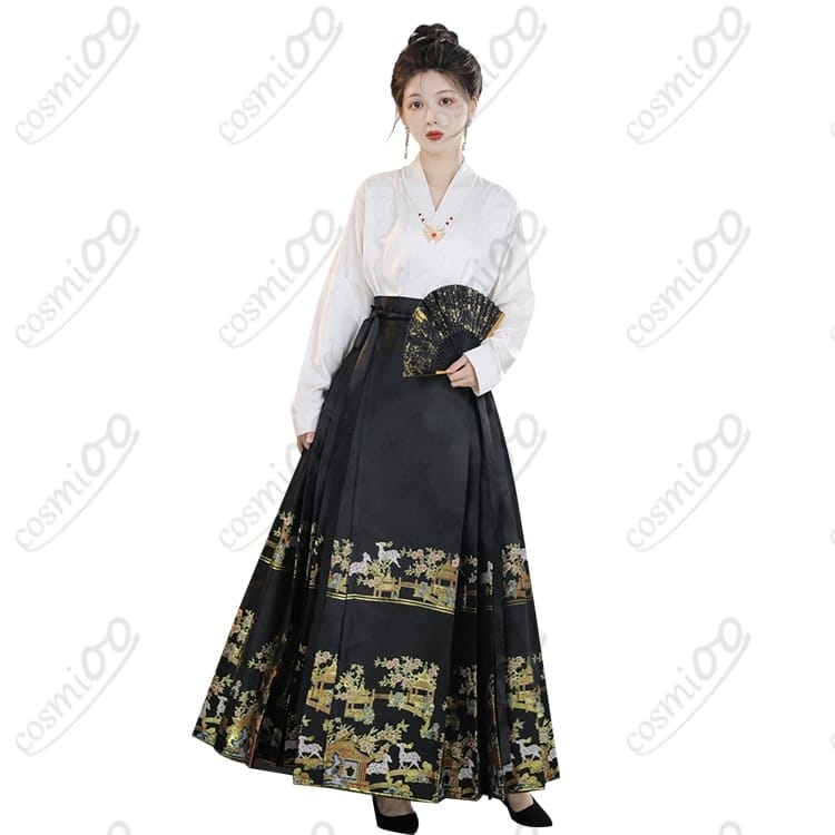 中国伝統『漢服・馬面裙』コスプレ衣装 上衣+スカート2点セット｜高再現・快適 - 1枚目の画像