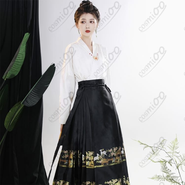 中国伝統『漢服・馬面裙』コスプレ衣装 上衣+スカート2点セット｜高再現・快適 - 2枚目の画像
