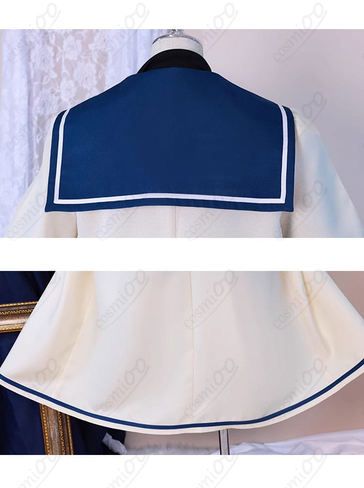 黒執事 シエル・ファントムハイヴ 伯爵 コスプレ衣装 背面の披肩と衣摆の装飾。リアルな再現で、貴族らしい洗練された印象。