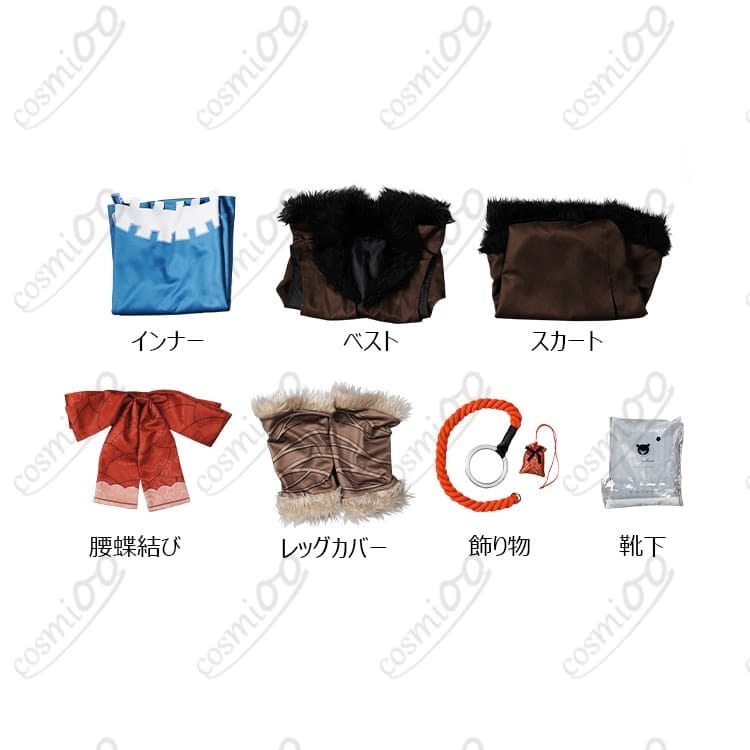 狼と香辛料 賢狼ホロ コスプレ衣装 耳尾付き 高再現 旅装フルセット - 7枚目の画像