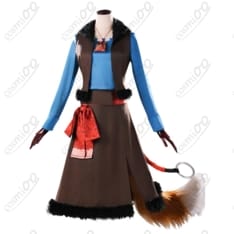 狼と香辛料 賢狼ホロ コスプレ衣装 耳尾付き 高再現 旅装フルセット - 1枚目の画像（サムネイル）