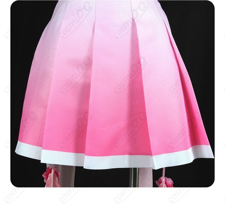 桜ミクコスプレ衣装のスカート全体のディテール。デザインとシルエットが魅力的です。