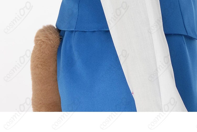 アグレッシブ烈子の烈子（レッサーパンダ）のコスプレ衣装の上衣部分の詳細画像。刺繍やデザインの細かさが際立つ。