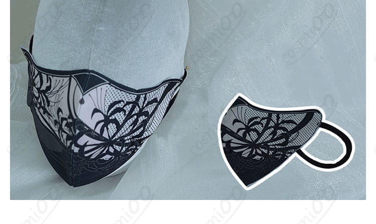 キャラクターの口罩アクセサリーのディテール。コスプレの必須アイテム。